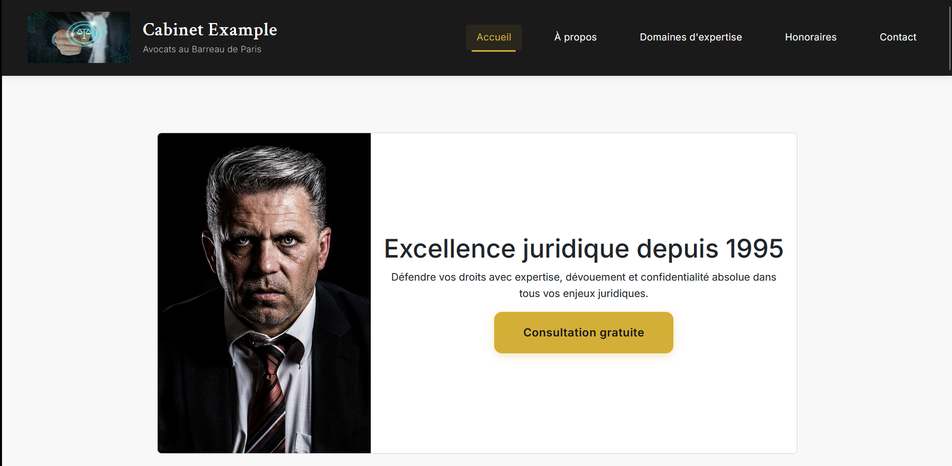 Site vitrine cabinet d'avocats