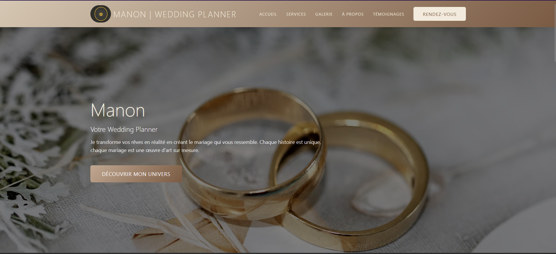 Site vitrine wedding planner